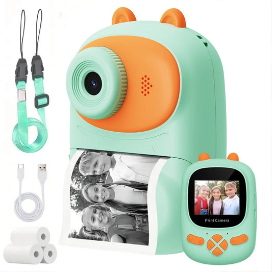 W&O Q2 1080P 48MP Instant Photo Camera Cute Mini Portable Film Printer HD Vlog Video Record