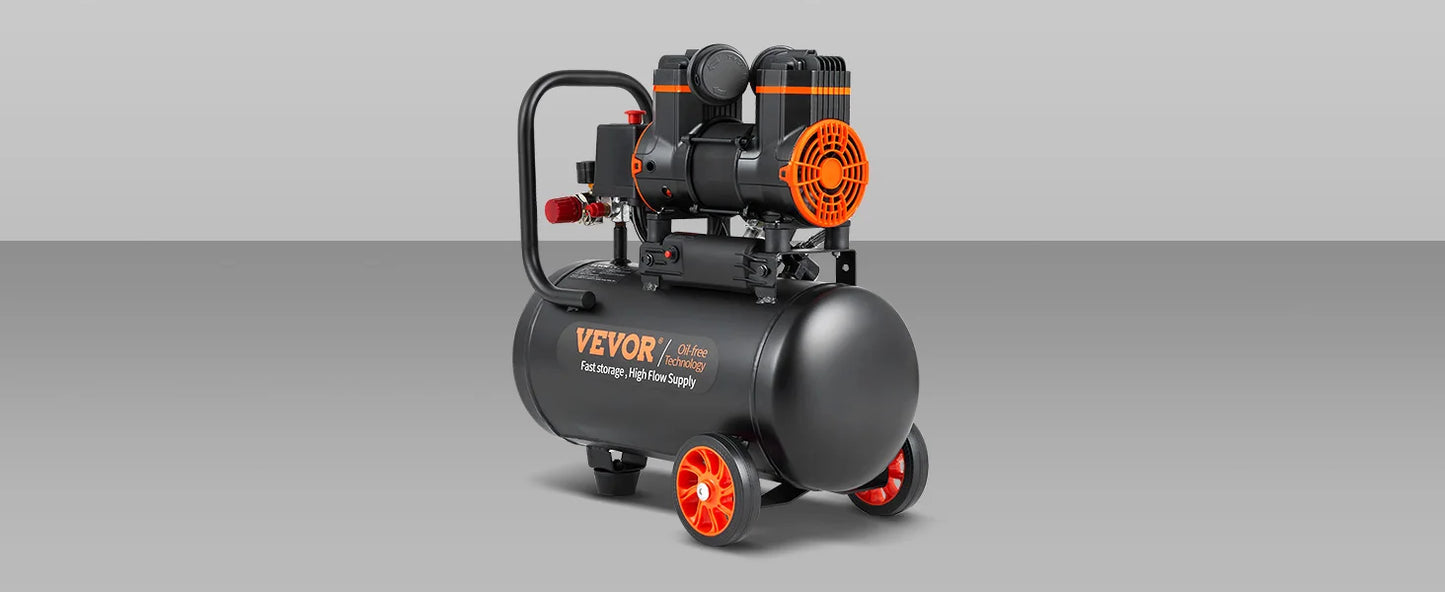 VEVOR 4.8 Gallon Air Compressor, 1.2HP 2.2 CFM@90PSI Oil Free Air Compressor Tank & Max. 116PSI Pressure, 70 dB Compressor