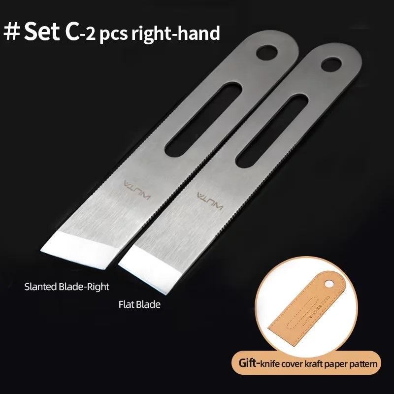 WUTA Design Professional Leather Thinning Knife Skiving, Round/Flat/Slanted Blade,Right/Left Handed