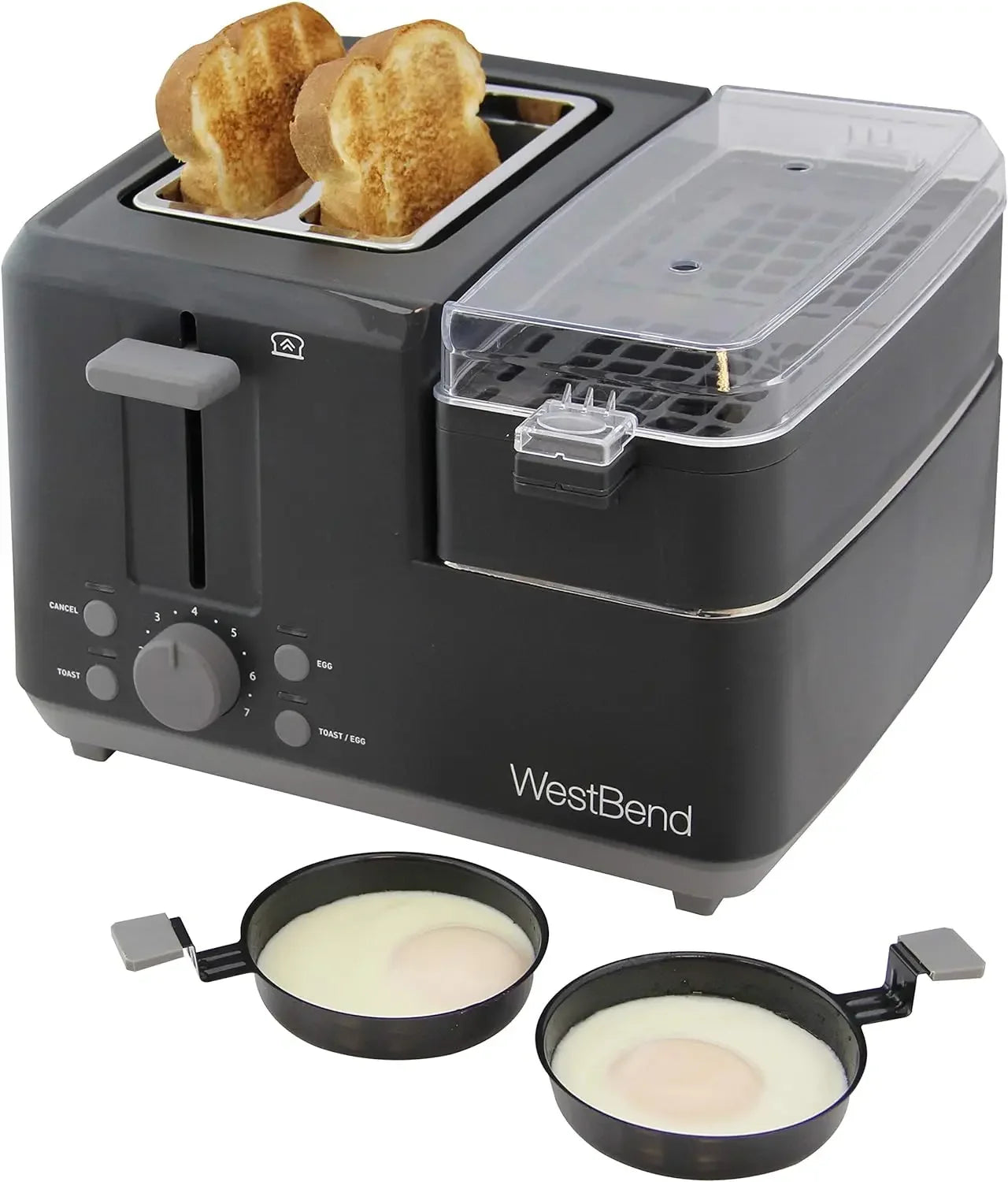 NEW 78500 Breakfast Station, 2-Slice Toaster w/Warming Tray and Egg Cooker/Poacher, Black