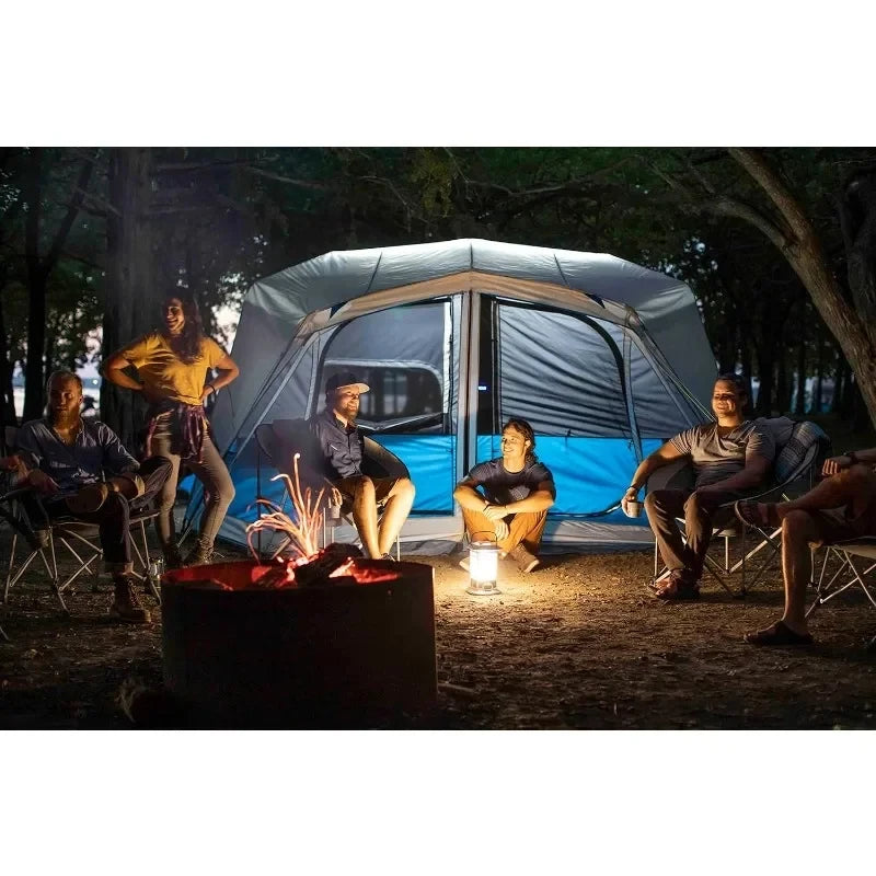 Instant Tent Portable 6 Person Large Family Cabin Multi Room Tents Lighted Pop Up