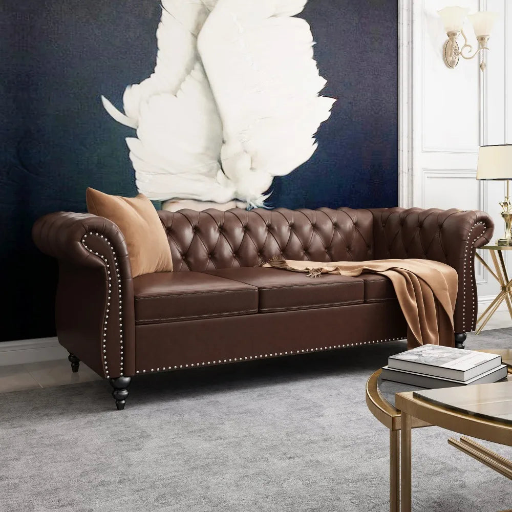 2024 New Large Sofa, Modern 3 Seater Couch Furniture, Sofa Classic Tufted Settee Sofa Tufted Back