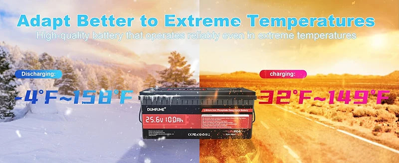 Dumfume 25.6V 100Ah Lifepo4 Lithium Battery 2560w/With 100A BMS 12.8V 100/300/600Ah 38.V 100Ah