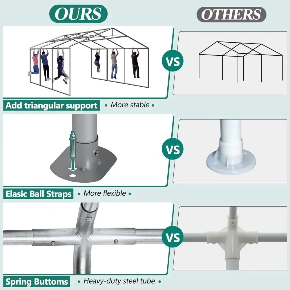 20' x 20' Canopy Party Tent & Carport - Heavy Duty Outdoor Wedding Gazebo /4 Sand Bags, Event Canopy