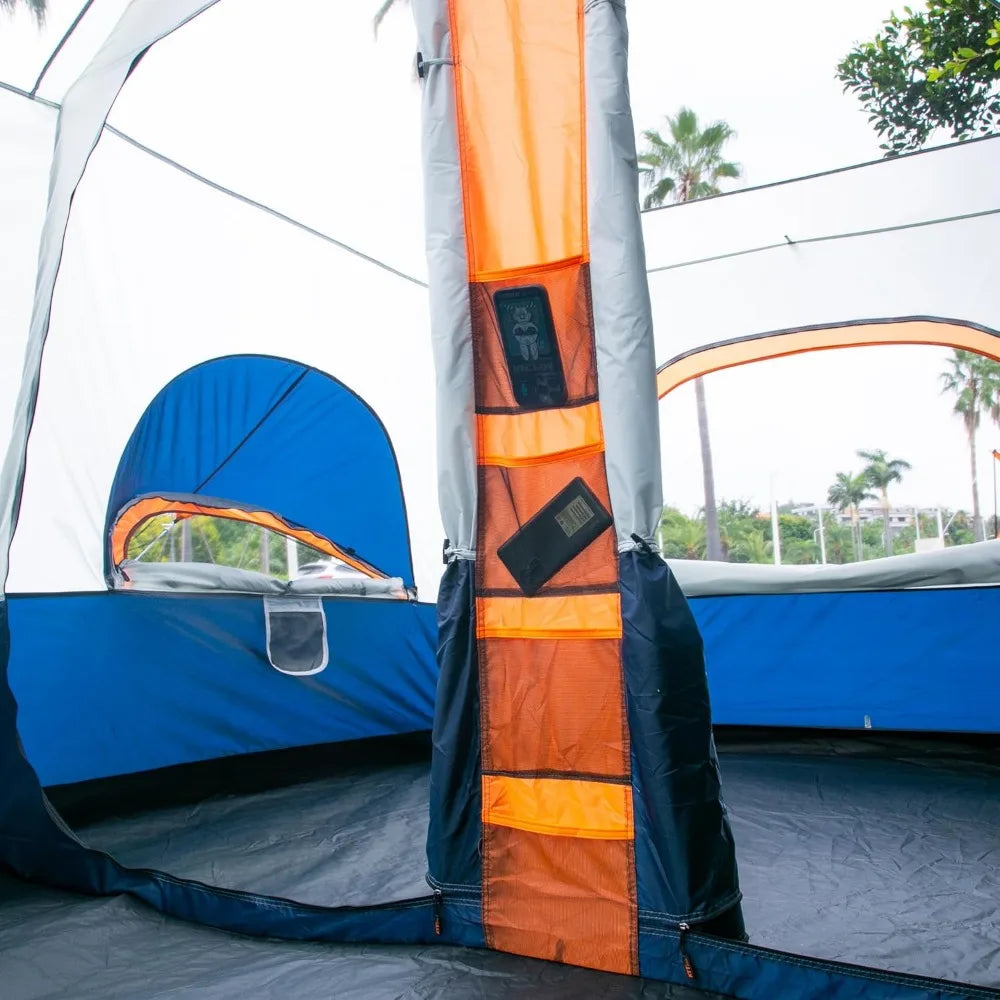 Extra Large Tent 12 Person(A) Family Cabin Tents 2 Rooms 3 Doors & 3 Windows/Waterproof Double Layer