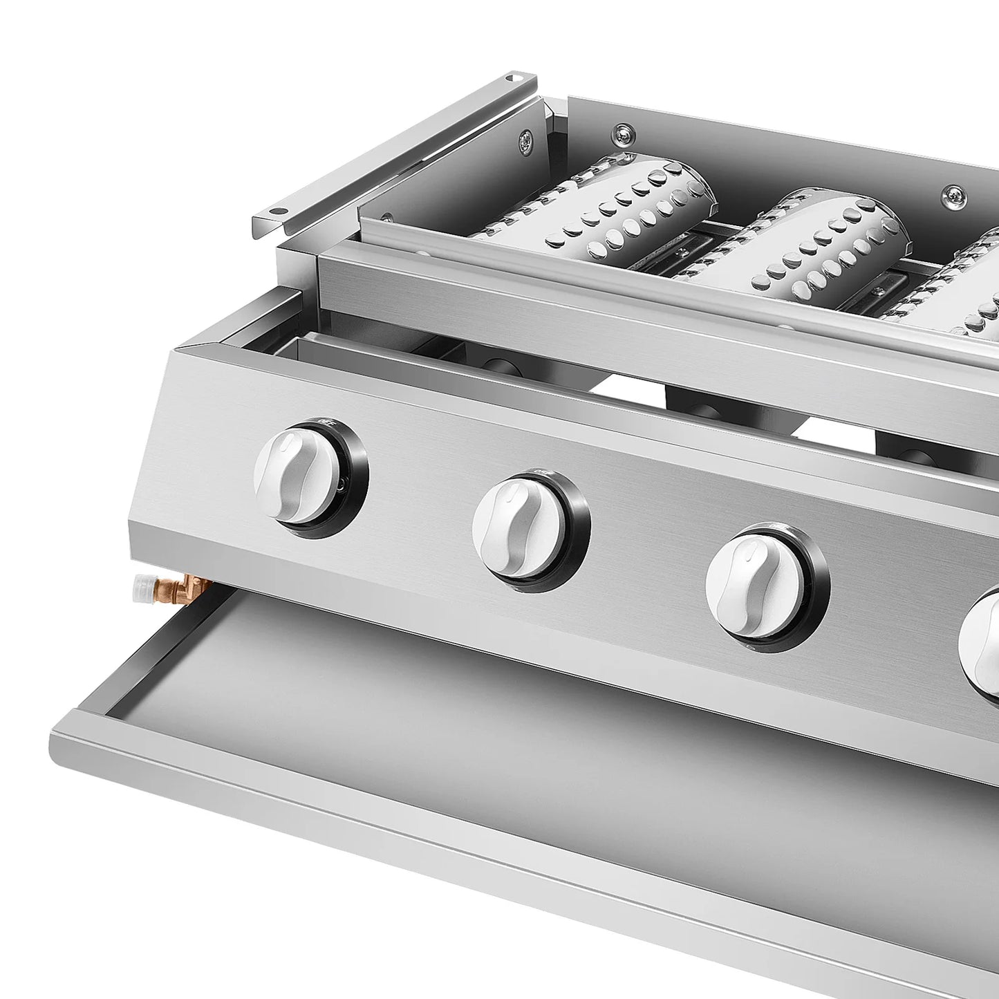 4 Burners BBQ Propane Gas Grill Stainless Steel Smokeless Barbecue Grill Portable BBQ Grill Removable