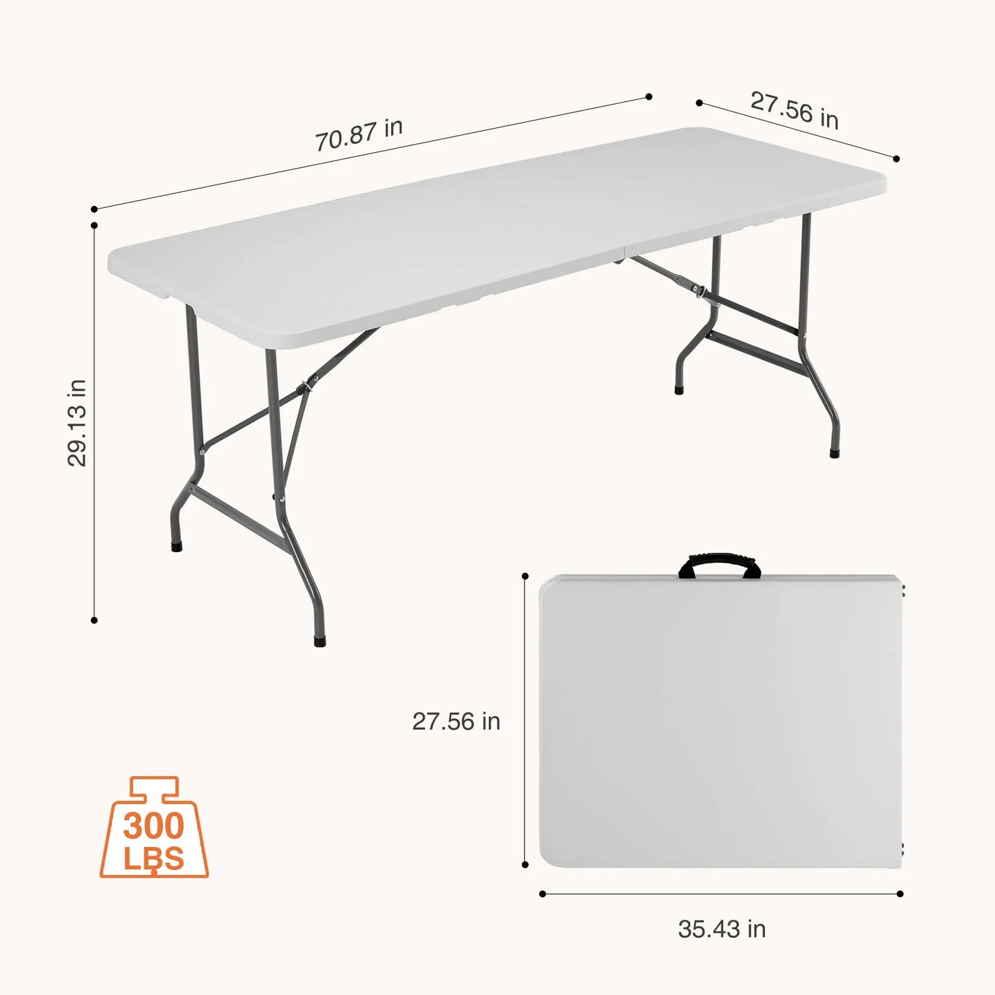 JHK 4/6/8 FT Portable Folding Outdoor Indoor Table Heavy Duty Foldable/ Safety Lock