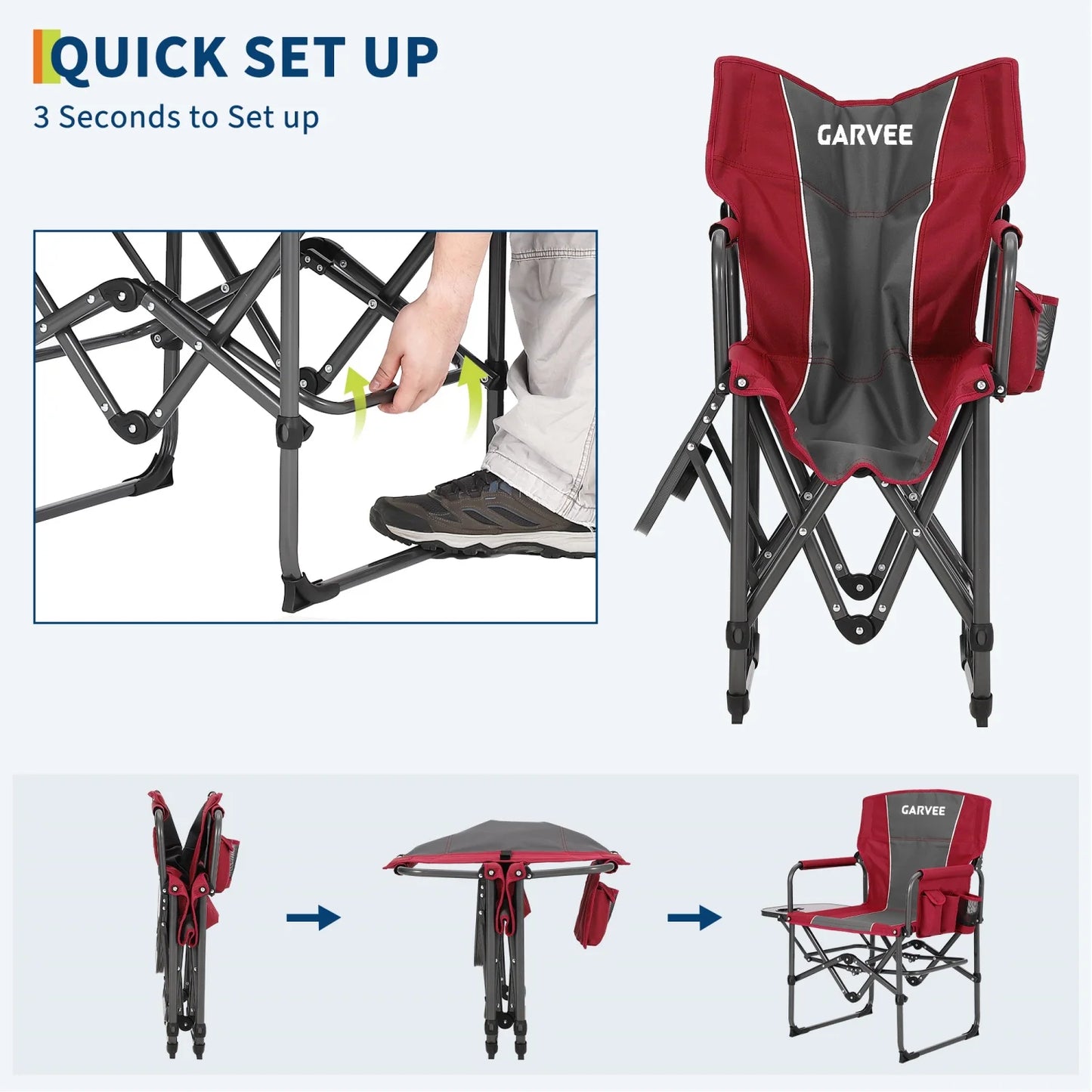 1 Pack / 2 Pack Oversized Heavy Duty Folding Directors Chair for Adults, 400 Lbs Capacity