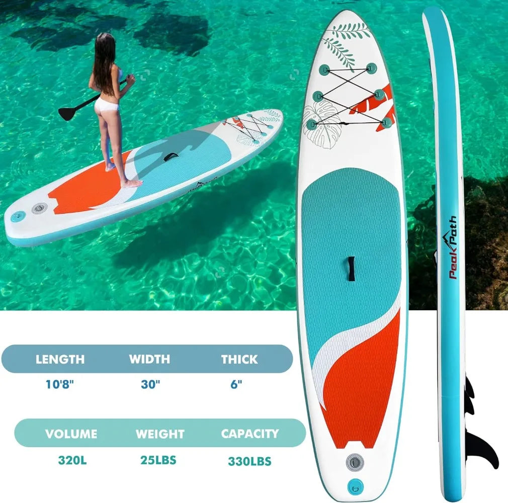 Inflatable Stand Up Paddle Board (6’’ Thick) with Premium SUP Accessories & Bag Non-Slip