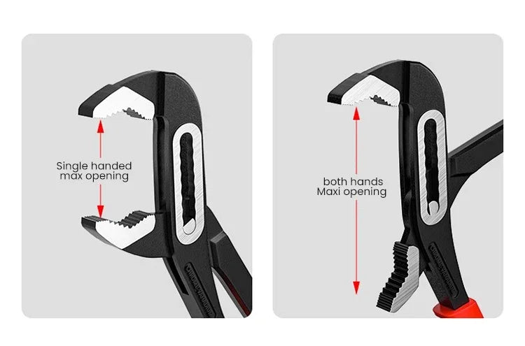 AIRAJ 8/10/12" Water Pump Pliers 3 Pack Large Jaw Heavy-Duty w/Quick-Release Lever & Non-Slip Handle