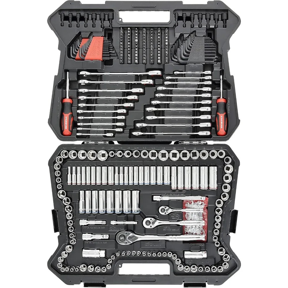 StarWork 303-Piece Mechanics Tool Set and Socket Set, Professional, SAE/Metric