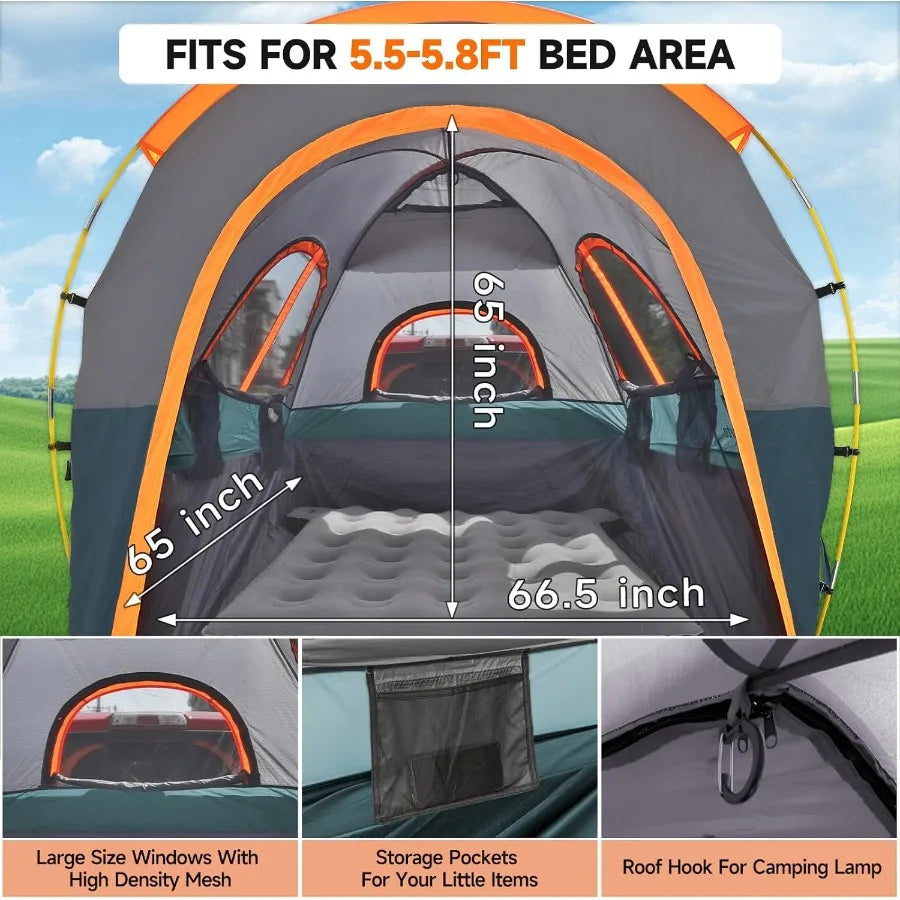 Truck Bed Tent 5.56ft: Easy Set Up Umburato Pickup Truck Tents for Camping Waterproof PU3000mm
