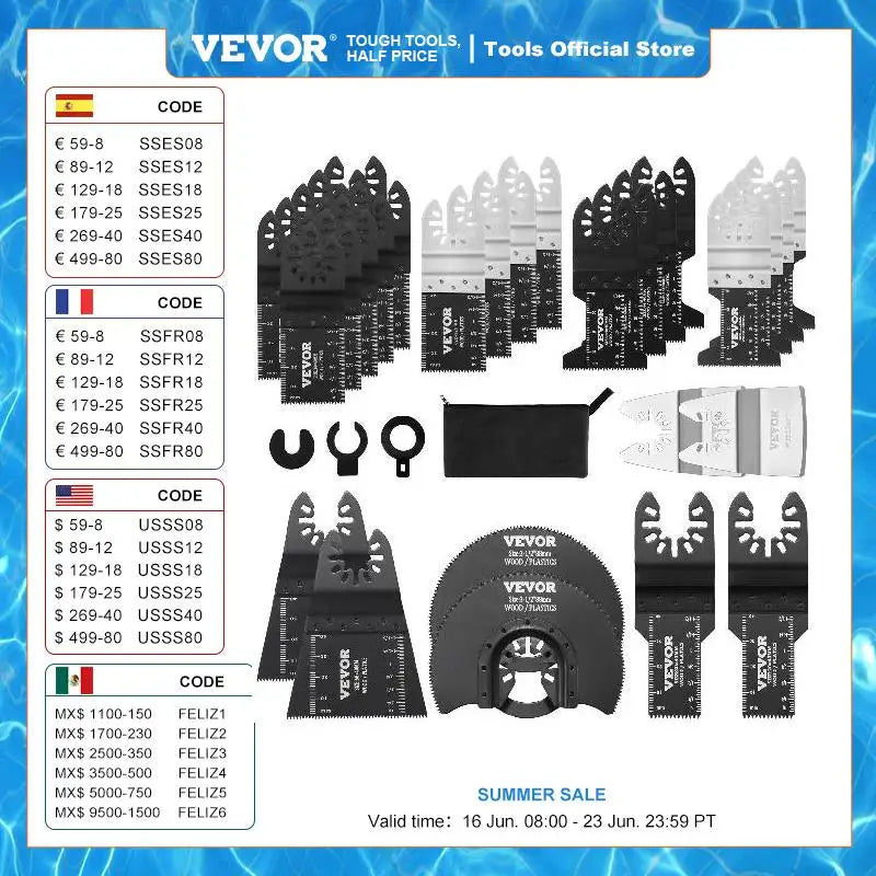 VEVOR 30PCS Multi Blade Kit Quick Release Oscillating Multi-Function Saw Blades Dewalt Craftsman