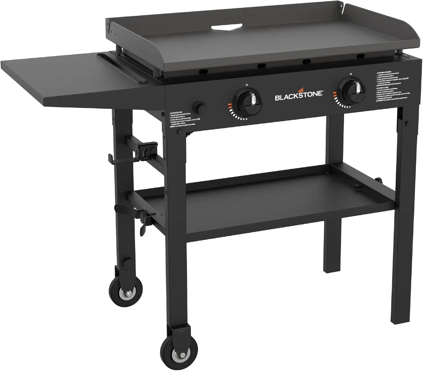 Flat Top Gas Grill Griddle 2 Burner Propane Fuelled Rear Grease Management System