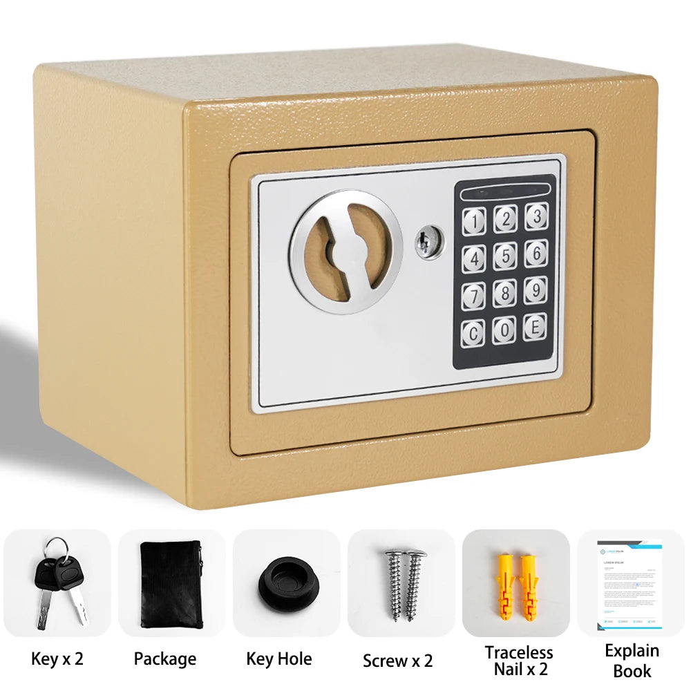 Ireproof Safes w/Fireproof Money Bag Sensor Light Digital Keypad Home Safe Adjustable Shelf/Safe