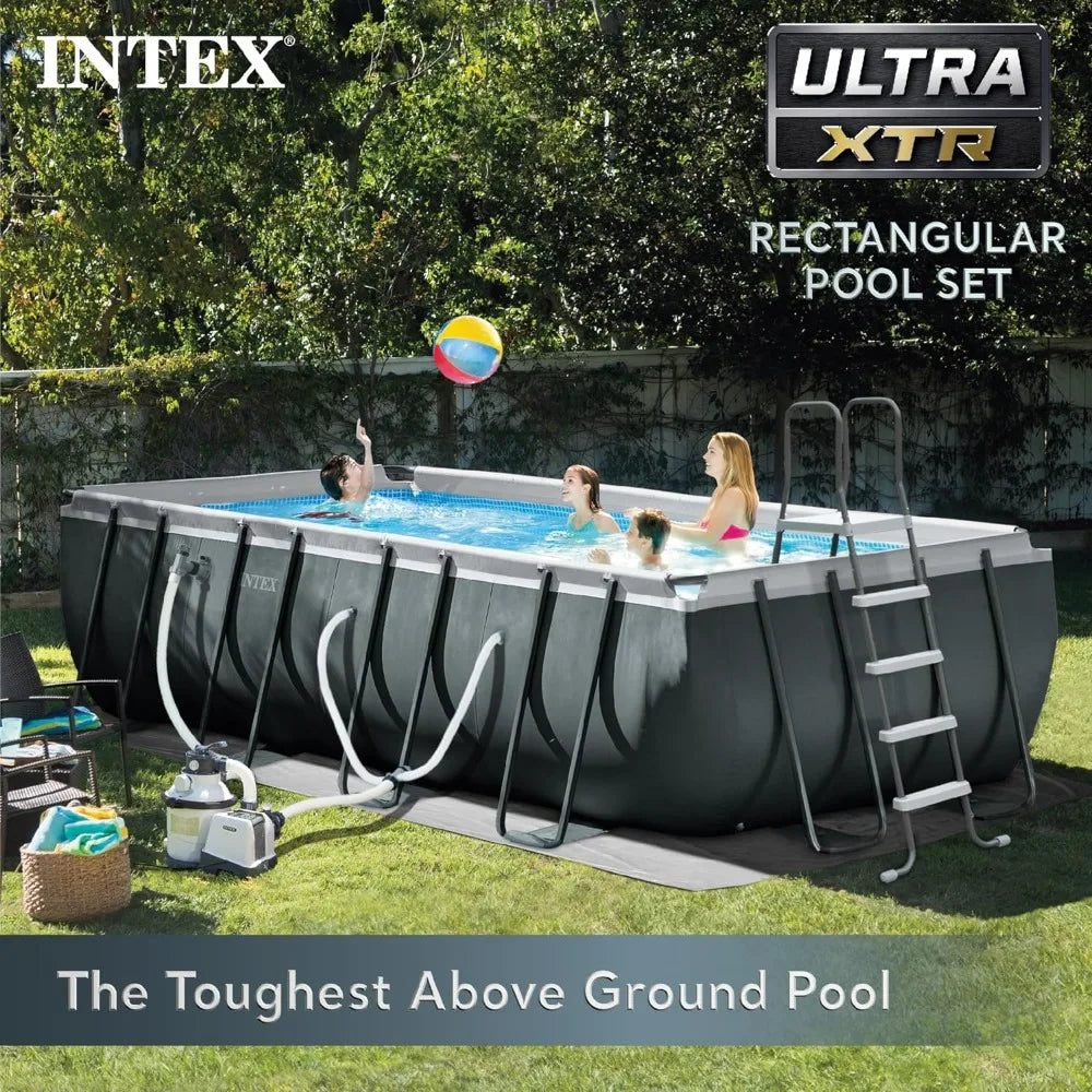 26355EH Ultra XTR Deluxe Rectangular above Ground Swimming Pool Set: 18ft x 9ft x 52in