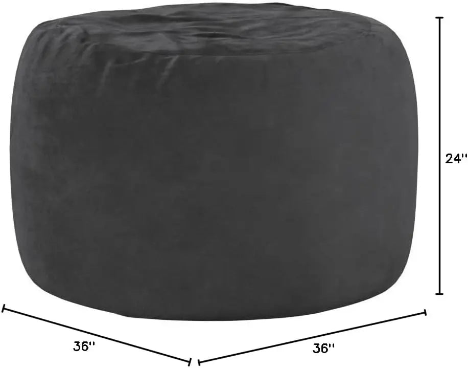 Sack Memory Foam Bean Bag Chair, 3-Feet, Charcoal Micro Suede