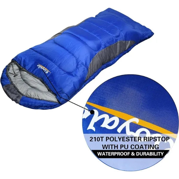 0 Degree Winter Sleeping Bags for Adults Camping (450GSM) - Temp Range (5F–32F) Portable Waterproof