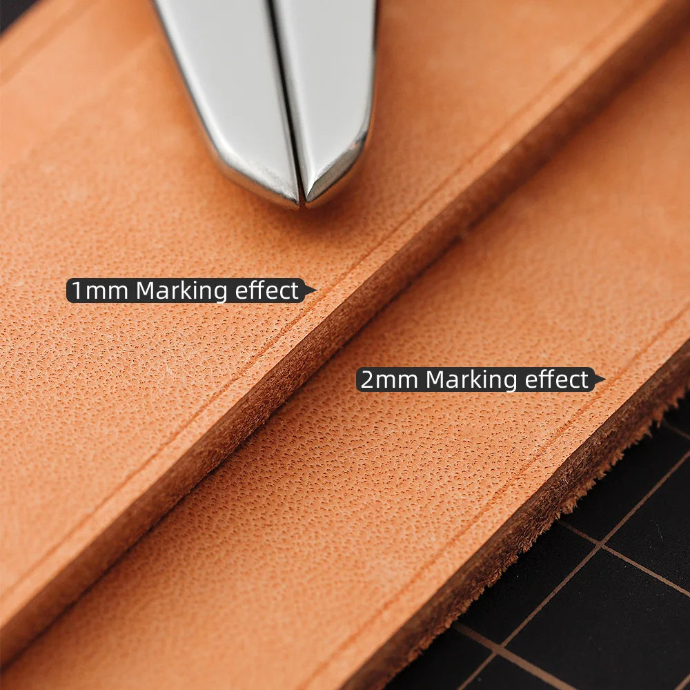 WUTA 304 Stainless Steel Leather Compass Adjustable Spacing Wing Divider Tools DIY Scriber