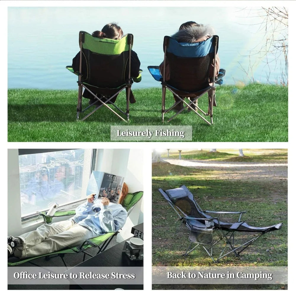 Camping Lounge Chair, Portable Reclining Camping Chair, Folding Camping Chair/Storage Bag