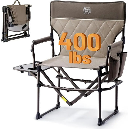 Compact Foldable Camping Chair with Side Pocket Heavy Duty Directors Chair Outdoor Activities