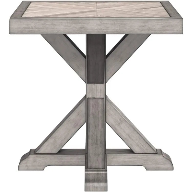 Beachcroft Indoor & Outdoor Square End Table, Beige