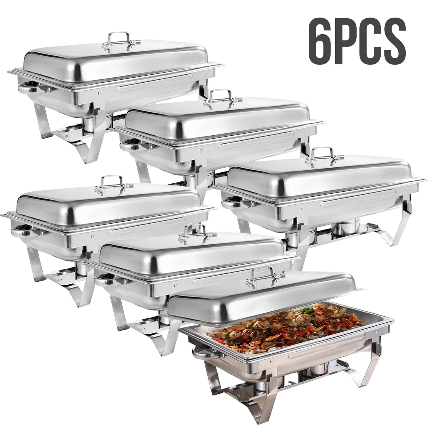Chafing Dish Buffet Set 8QT Electric Stainless Steel 2/4/6Pack Full Size Pans Food Warmer Chafing