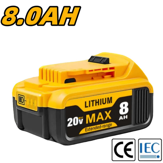 8.0Ah 20V Lithium-Ion Replacement Batteries for Dewalt Cordless Tools/DCB200, DCB205, DCB206