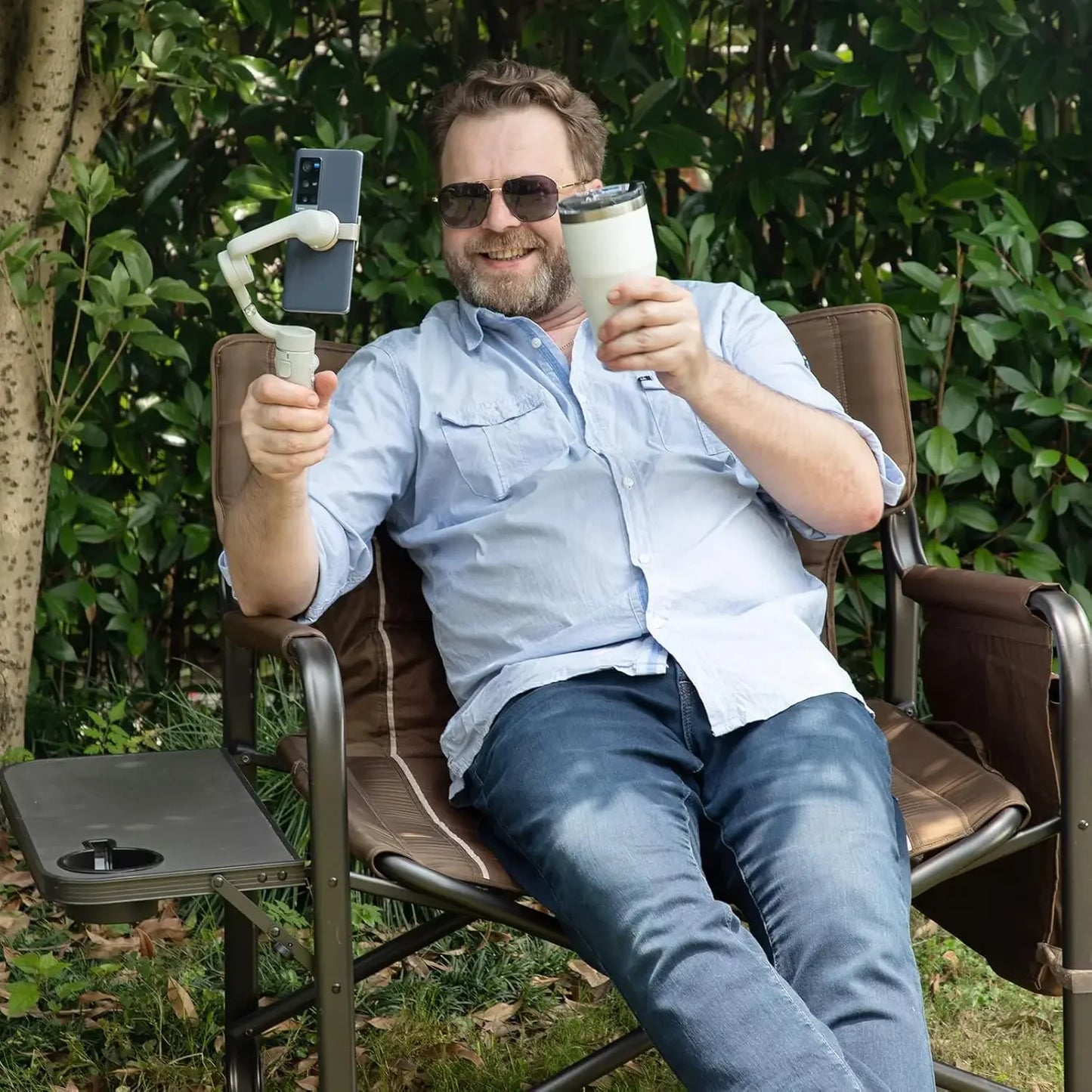 XXL Upgraded Oversized Directors Chairs w/Side Table, Pocket, Heavy