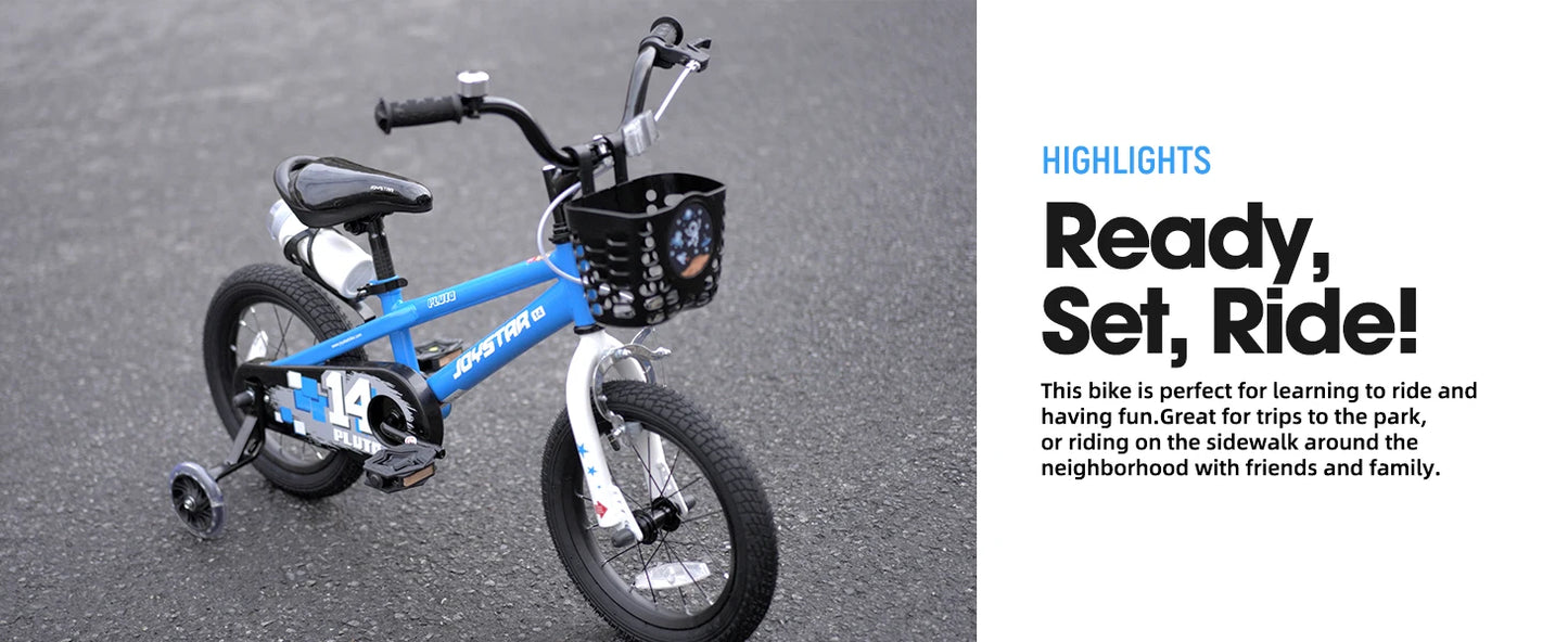 JOYSTAR 12 14 16 18 20 Inch Kids Bike with Light Up Training Wheels, Kids' Bicycle Age 3-12 Years