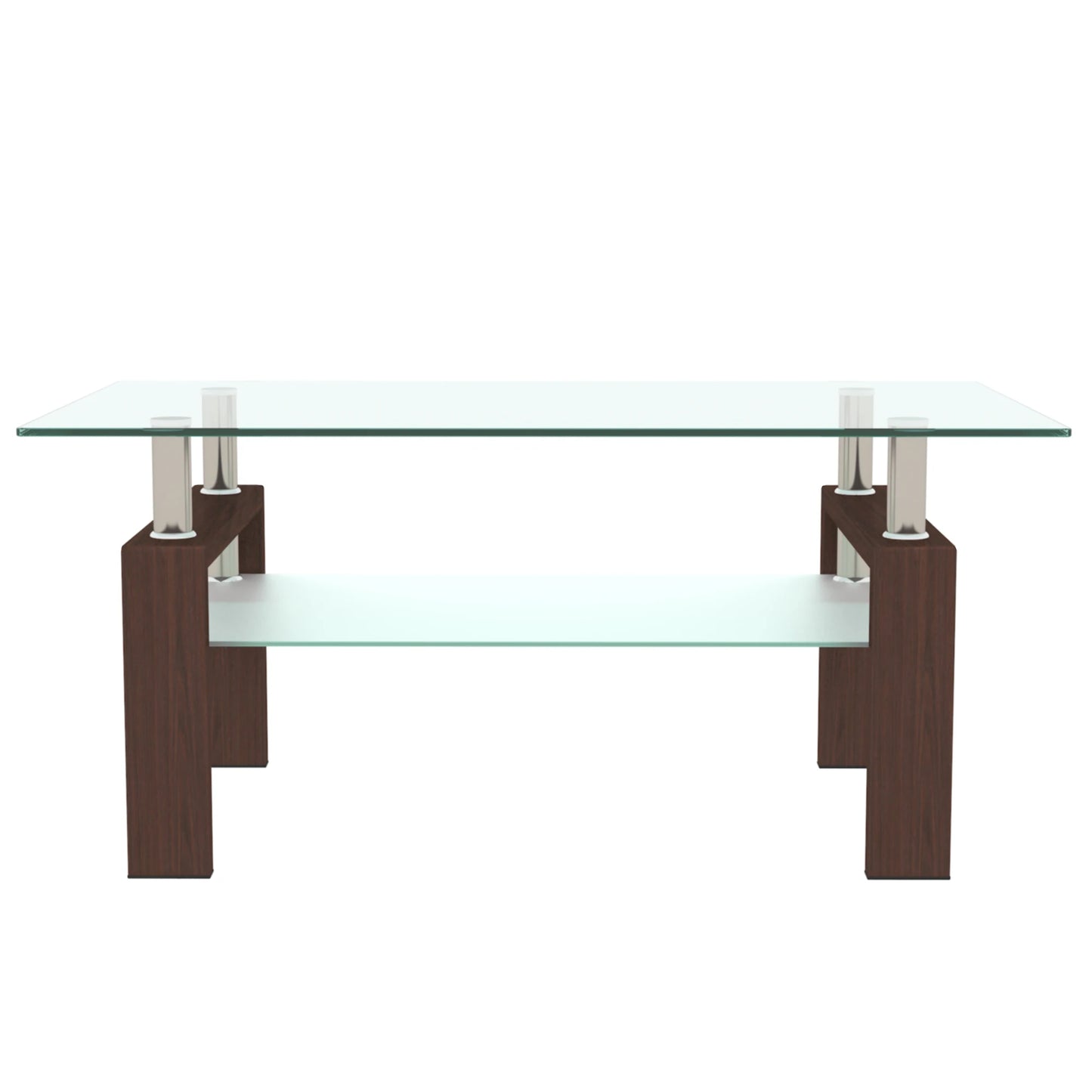 Rectangle Black Glass Coffee Table, Clear Coffee Table, Modern Side Center Tables/Furniture