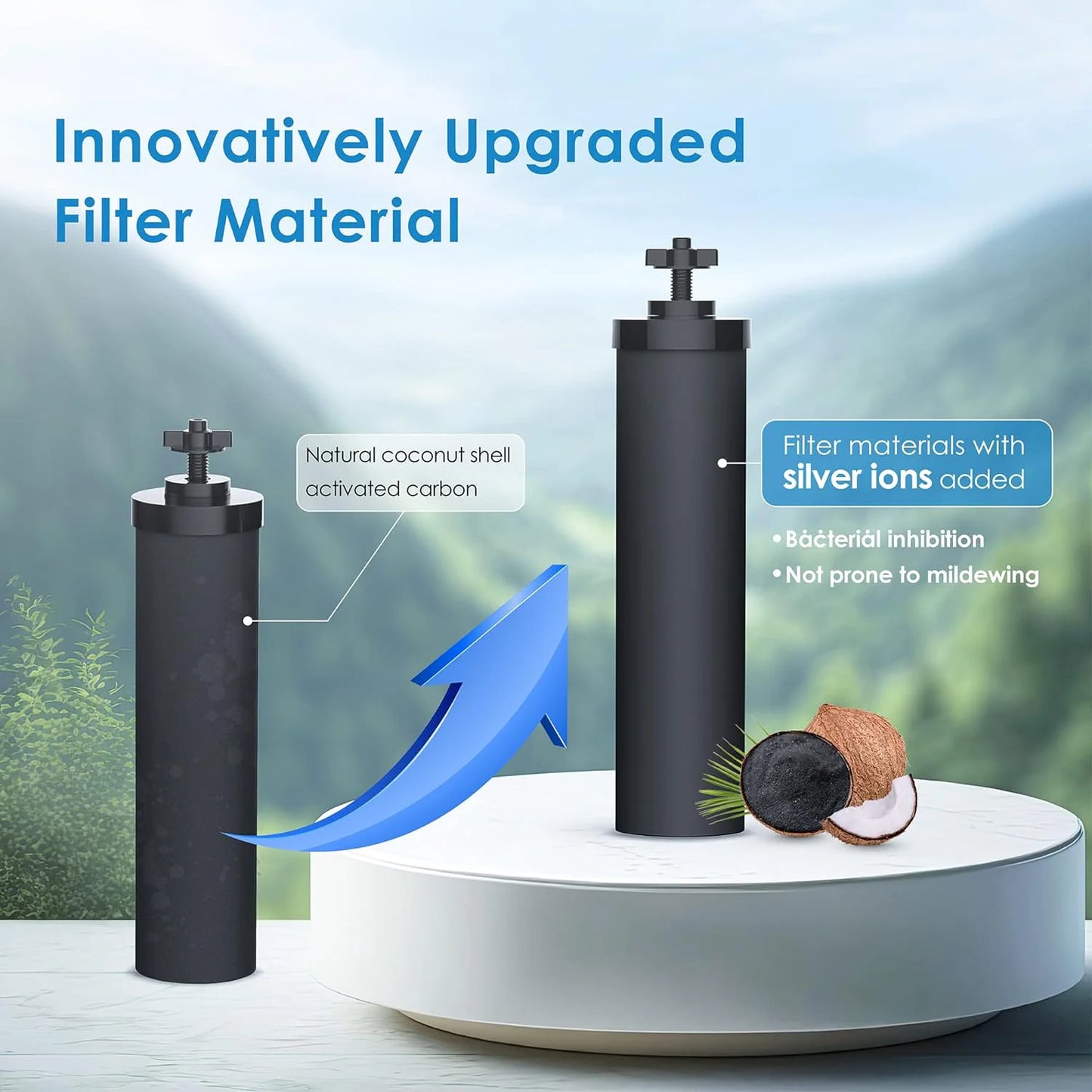 BB9-2 Activited Carbon filter Compatible with Black  Berkey Gravity Water Filtering System