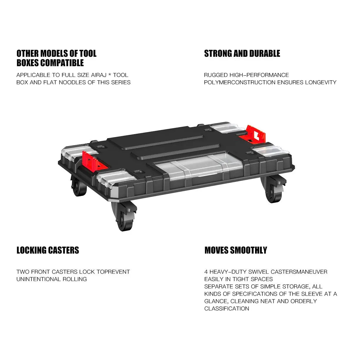 Delixi Electrical Appliances. For sale separately. Stackable roller tool box, plastic portable