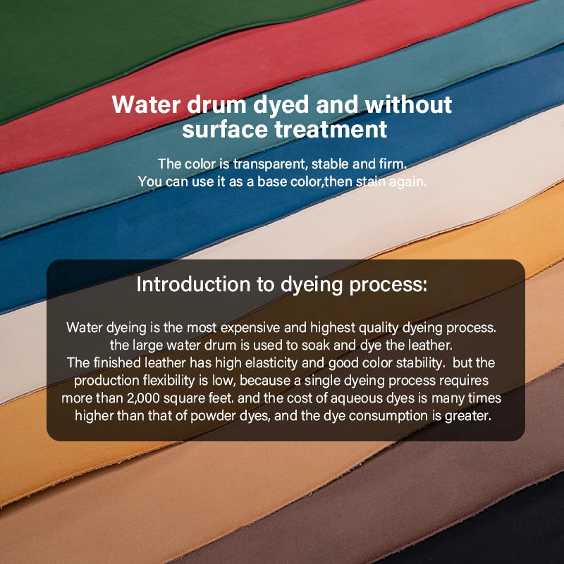 WUTA Full Grain Drum Dyed Vegetable Tanned Cowhide Skin Pre-cut Vachetta Leather Genuine Leather