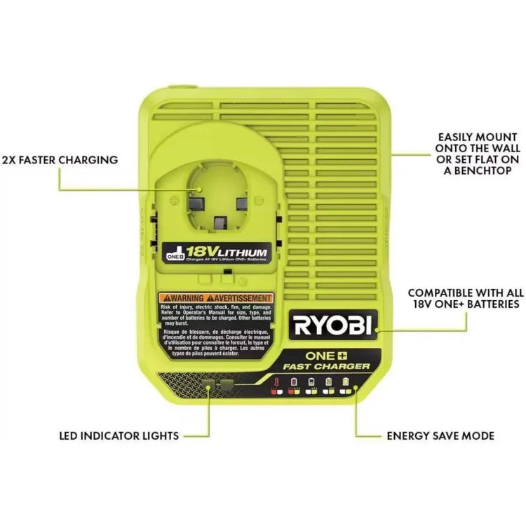 RYOBI Compact Reciprocating Saw Bundle, Battery, Charger, and Buho Tool Bag. 18-Volt Cordless,