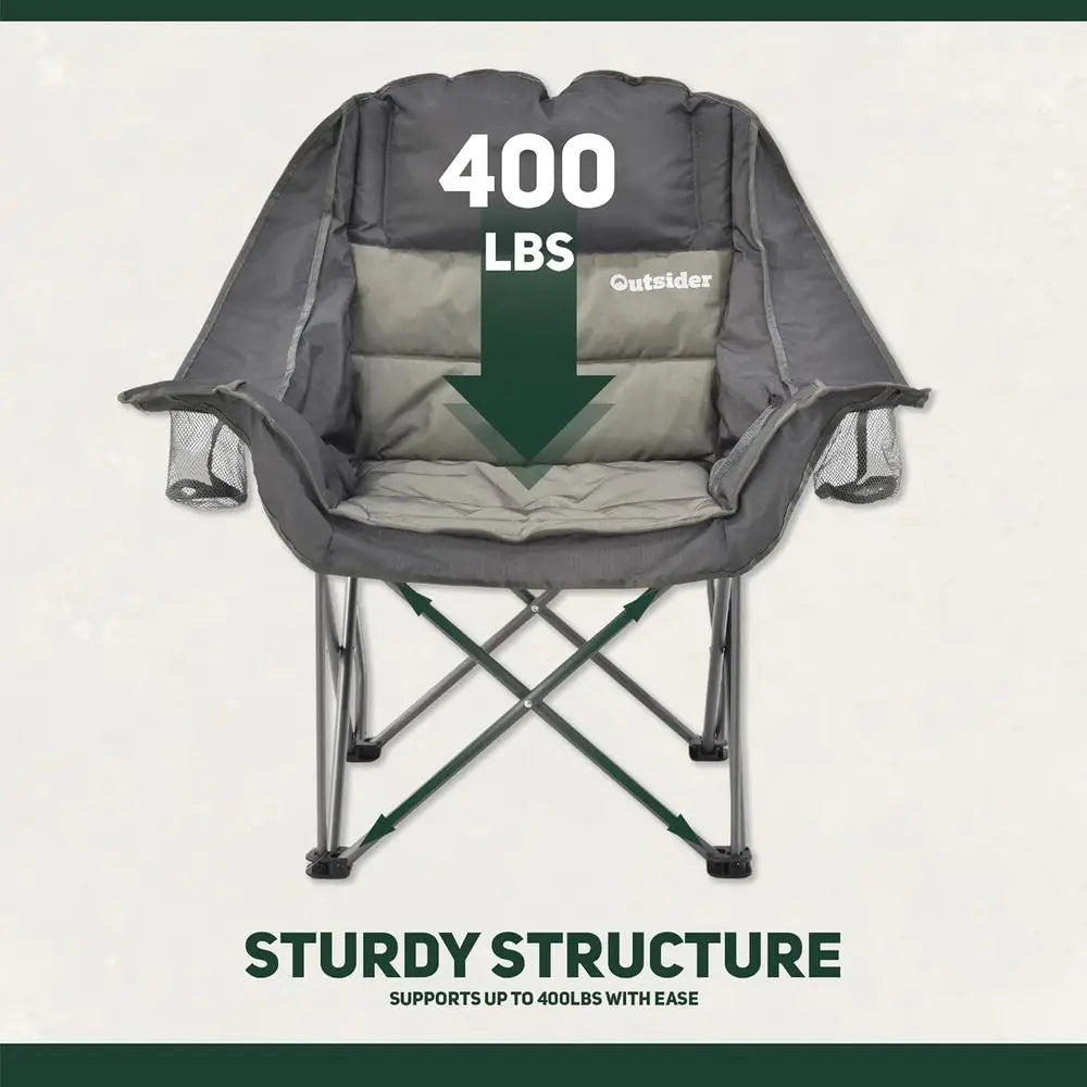 Heavy-Duty Outdoor Folding Lounge Chair with Comfort Padding, Suitable for Balcony, 400lb