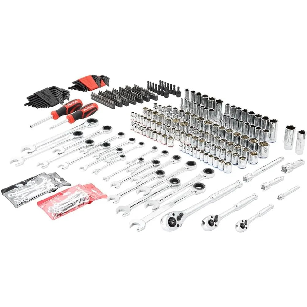 StarWork 303-Piece Mechanics Tool Set and Socket Set, Professional, SAE/Metric