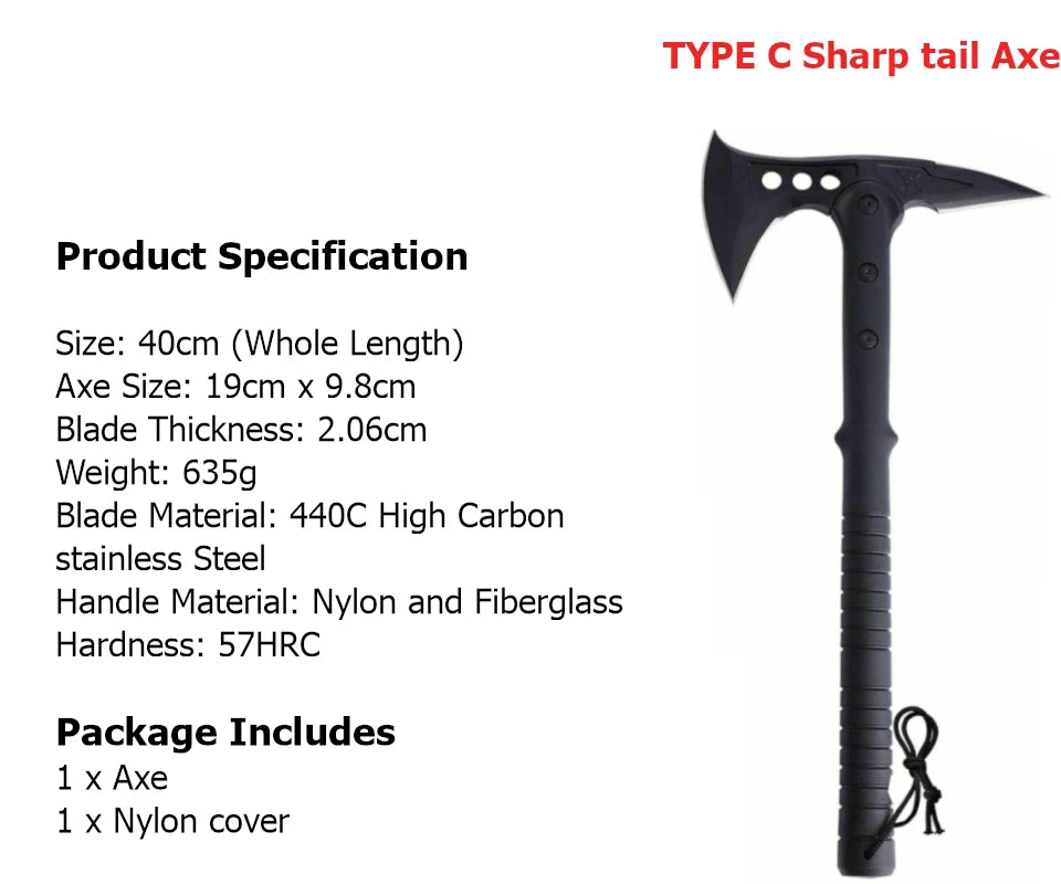 Survival Camping Axe Foldable Tactical Axe Multi Tool Kit Emergency Gear Tomahawk Wild Hatchet AX