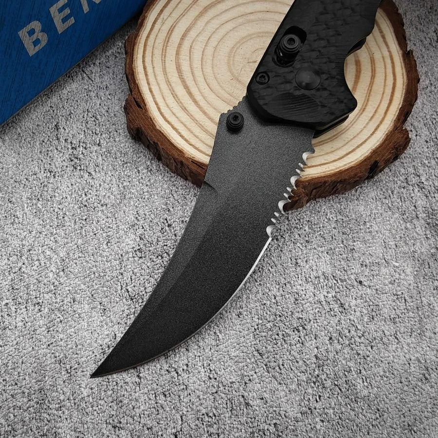 Curved-edge Folding Knife BM865 with D2 Blade and G10 Handle. A Man's Toy