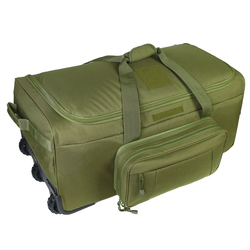 124L Large Capacity Tactical Duffel Bag Rolling Luggage for Heavy-Duty Camping Hiking Luggage