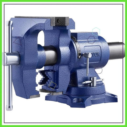 Heavy Duty Bench Vise 6.5" Jaw Width 5" Max Opening Ductile Iron with Anvil 360° Swivel Base