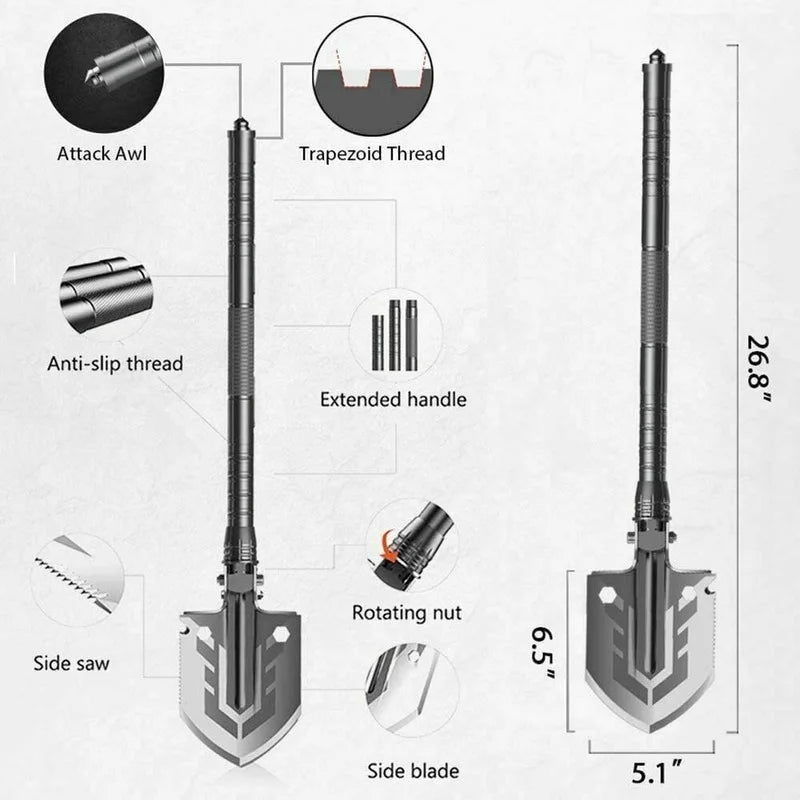 Outdoor Survival Shovel Portable Tactical Shovel Set Garden Multi-Tool Military Fold Up Shovel