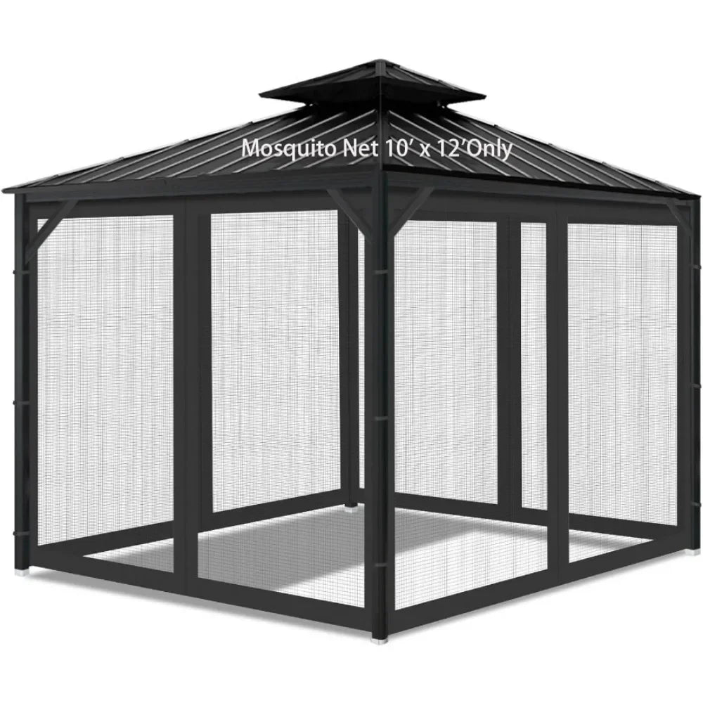 10' x 12' Outdoor Mesh Netting Screen 4-Panel Sidewall/Gazebo Universal Replacement Mosquito Netting
