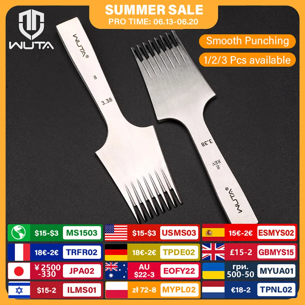 WUTA 1pc High Quality Sharp Leather Chisel French Style Pricking Iron Die-steel Punching