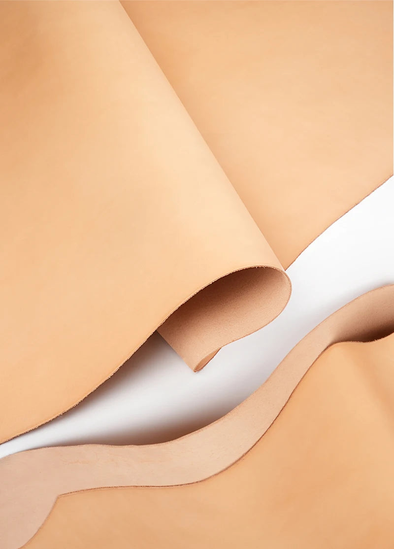 WUTA Full Grain Drum Dyed Vegetable Tanned Cowhide Skin Pre-cut Vachetta Leather Genuine Leather