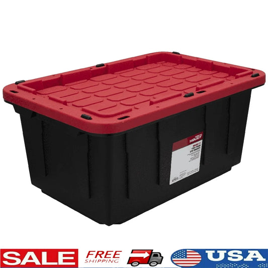 17 Gallon Plastic Storage Bin Stackable Storage Container with Snap-On Lid Lockable Tote