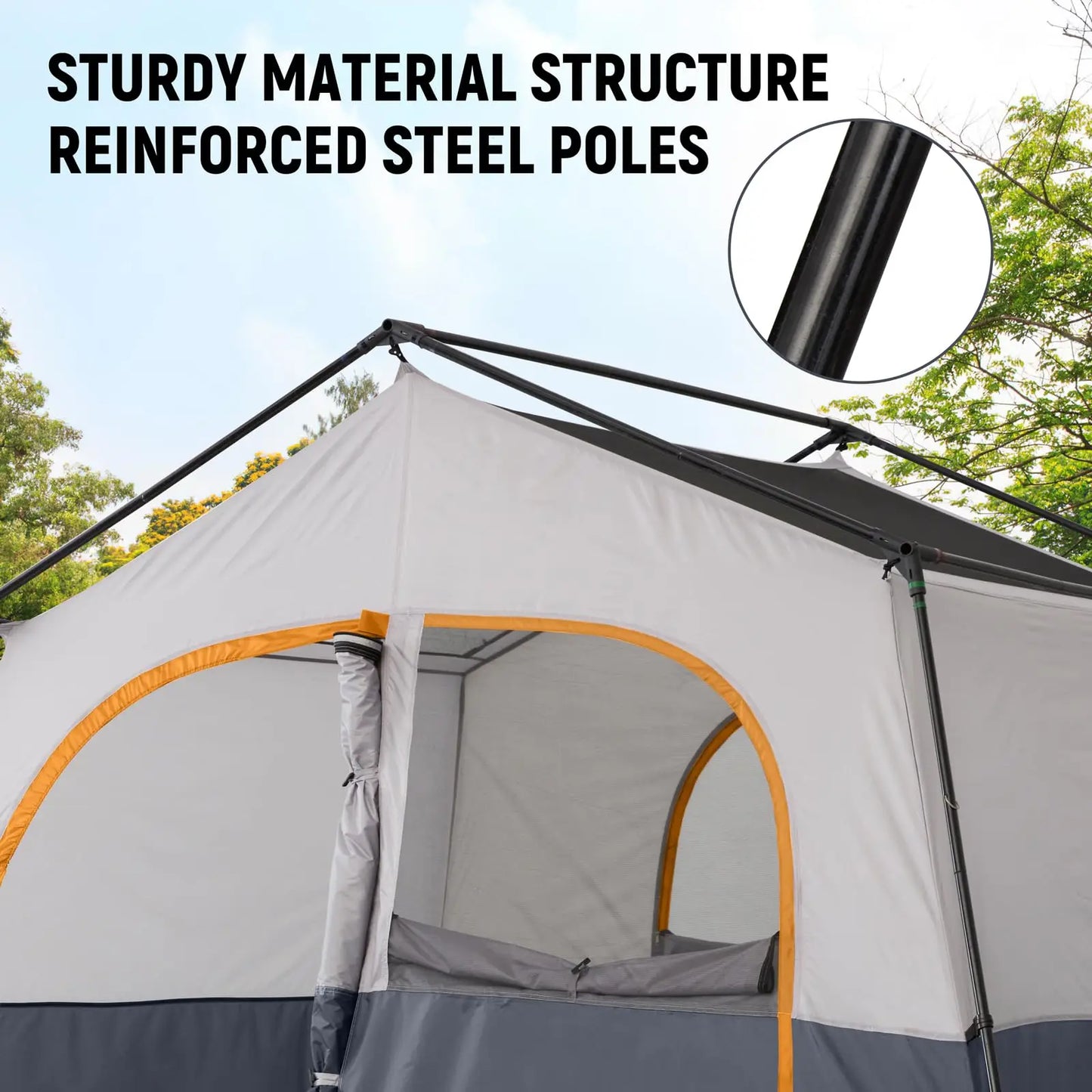 Hiker Garden 8 Person Camping Tent - Portable Family Cabin Tent for Camp, Windproof Fabric Camp Tent