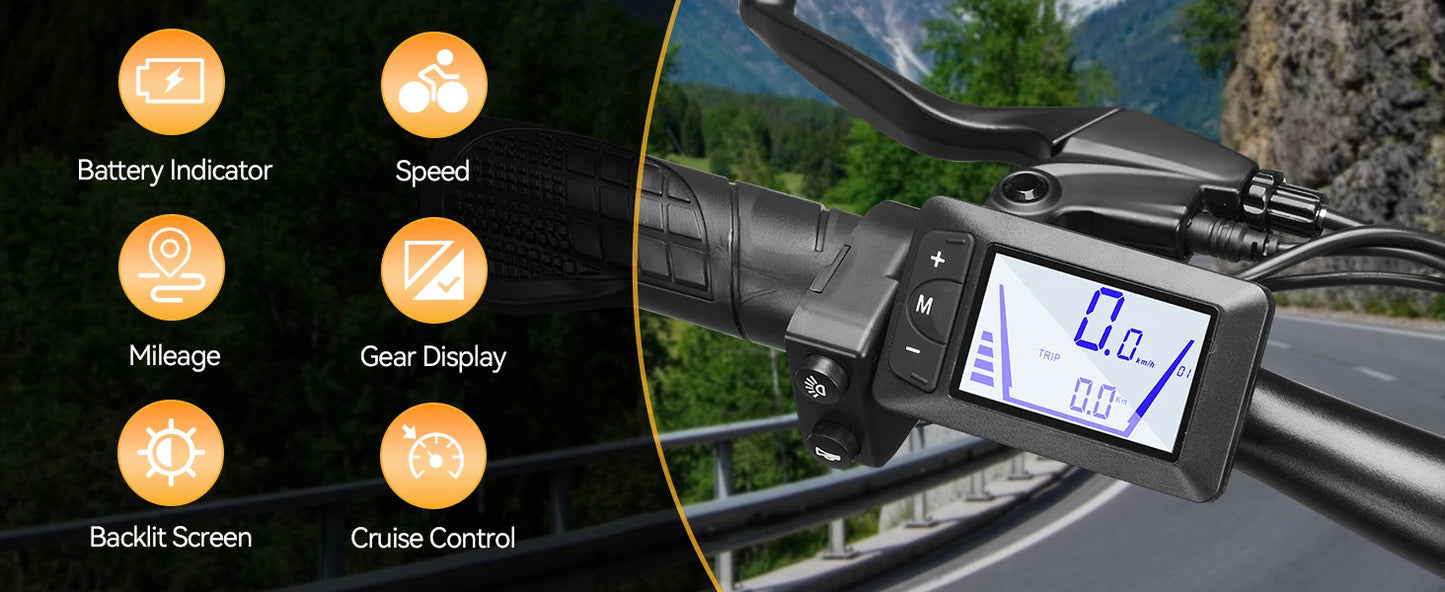 1000W Electric Bike/Fat Tire Ebike 26MPH, 48V 13Ah Battery,26"x4" Electric Mountain Bike, 7-Speed