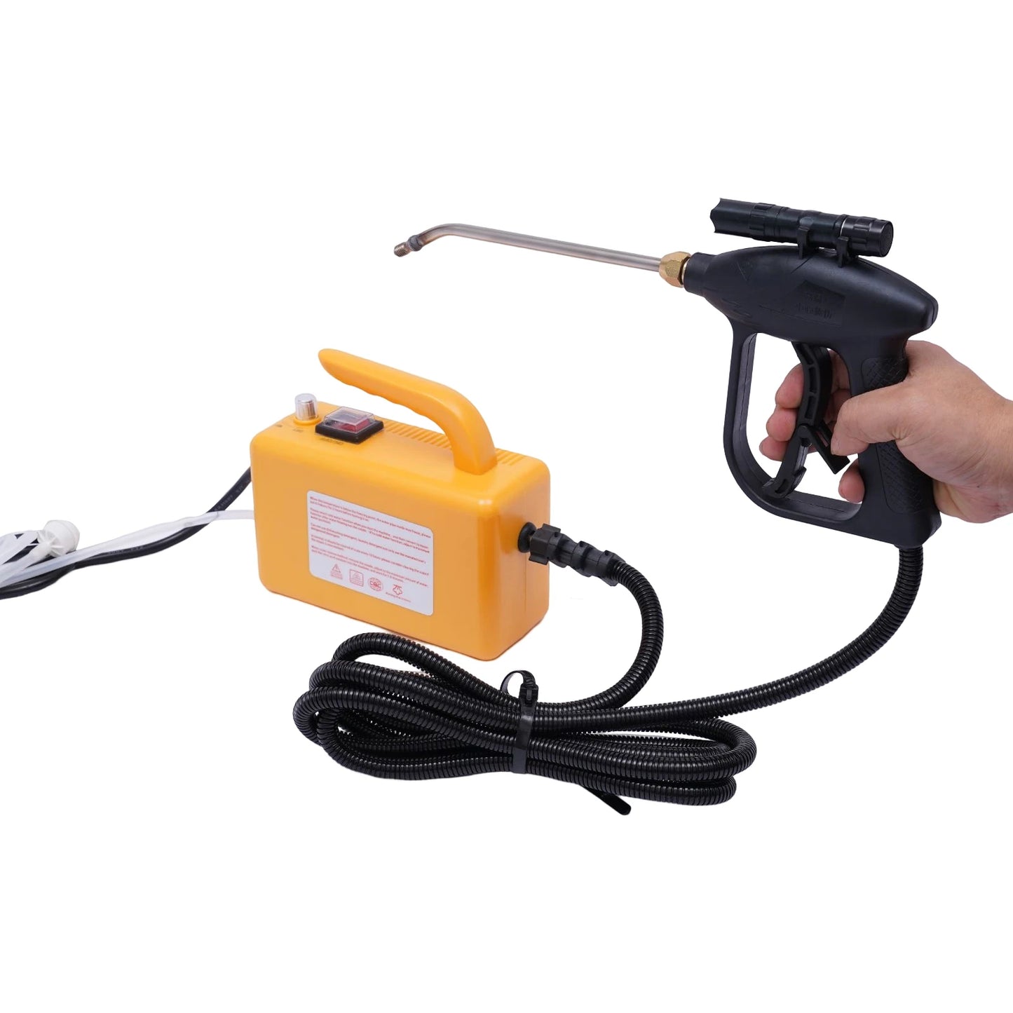 110V 1700W High Pressure Steam Cleaner Machine 360 ° All-round Cleaning Tool, Black/Yellow