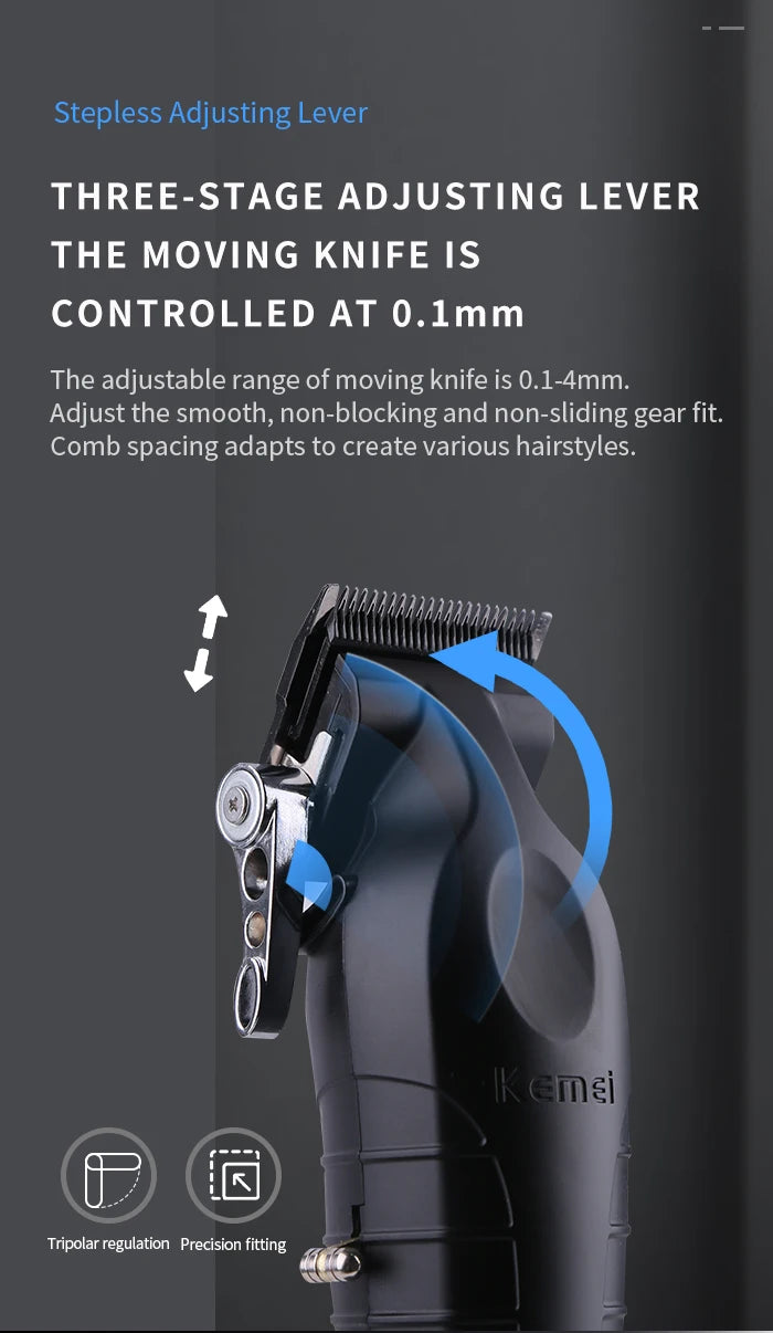 Kemei KM-2296 KM-2299 KM-1102 Hair Clipper Kit Men's Electric Shaver Hair Trimmer Machine Professional Hair Cutting Machine